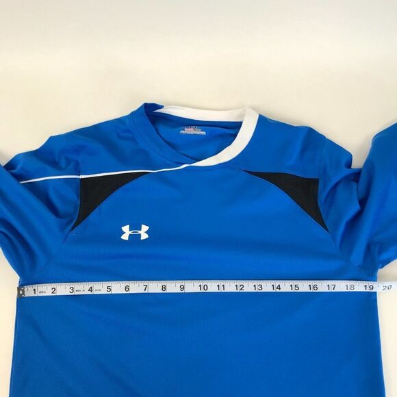 Under Armour MPZ 1 Long Sleeve Shirt Men's Small Padded Elbow Heat Gear Blue - Picture 7 of 12